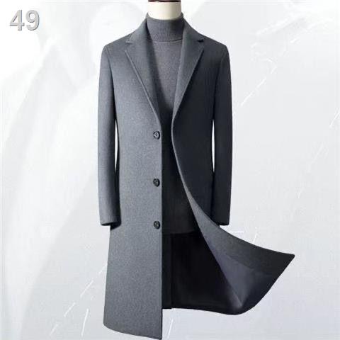 【Giá ưu đãi】○Áo gió nam dài qua gối dày dặn khoác len công sở dáng phiên bản hàn quốc mỏng đẹp