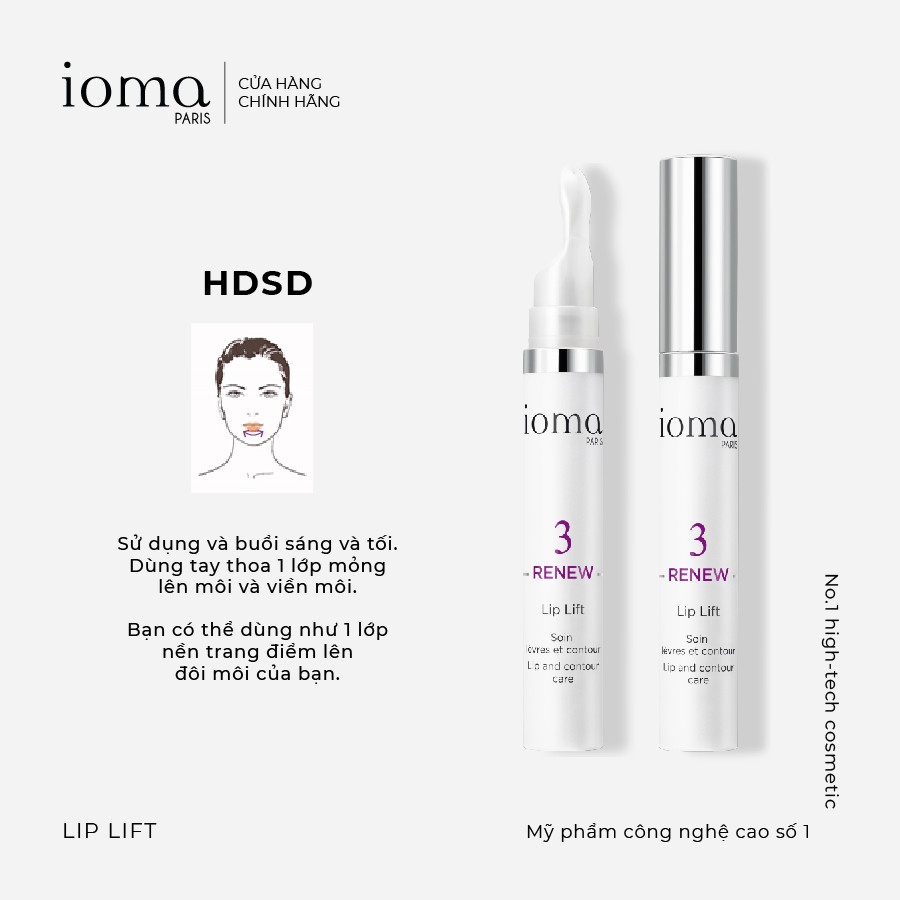 Dưỡng môi làm đầy và săn chắc như sử dụng Botox IOMA PARIS LIP LIFT 15ml