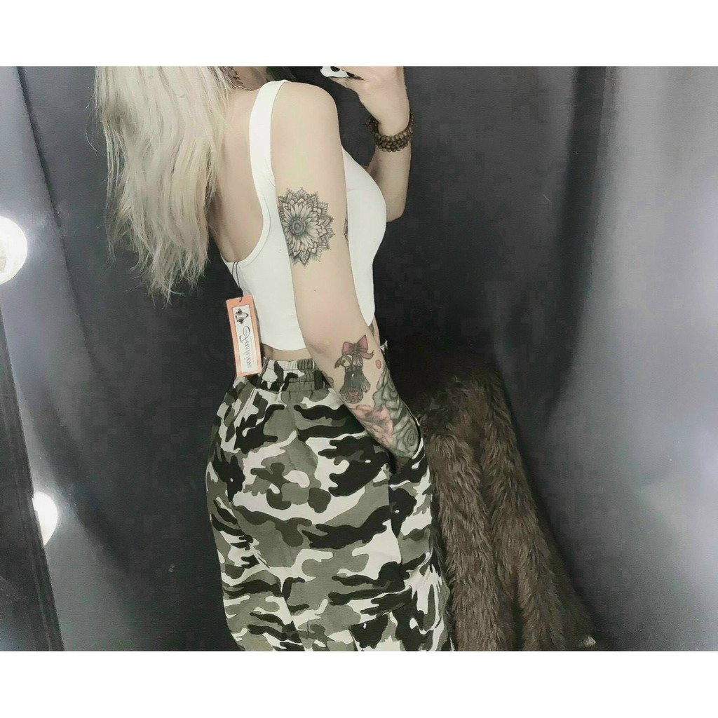 Sét bộ áo hai dây hở lưng trơn phối quần lình cực cá tính , chất thun bozip kaki  ( ảnh thật )