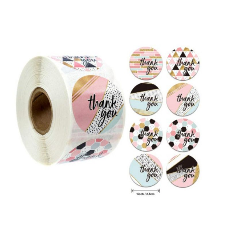 10 Tem Thank you nhỏ đường kính 2.5 cm hoạ tiết ngẫu nhiên