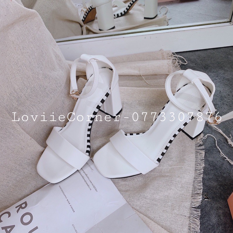 LOVIIECORNER - SANDAL NỮ CAO GÓT 7CM BÍT HẬU - SANDAL CAO GÓT BÍT HẬU 7 PHÂN - GIÀY SANDAL CAO GÓT 7CM ĐẾ VUÔNG  G201048