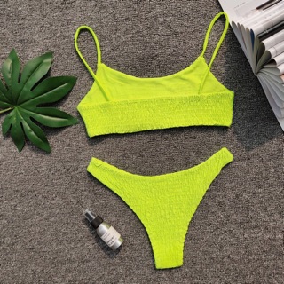 Set bikini bèo nhúm neon