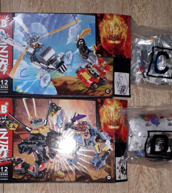 Lắp ráp 1 hộp LegoNinja xe_máy bay 568 có trên 200 chi tiết bằng nhựa ABS