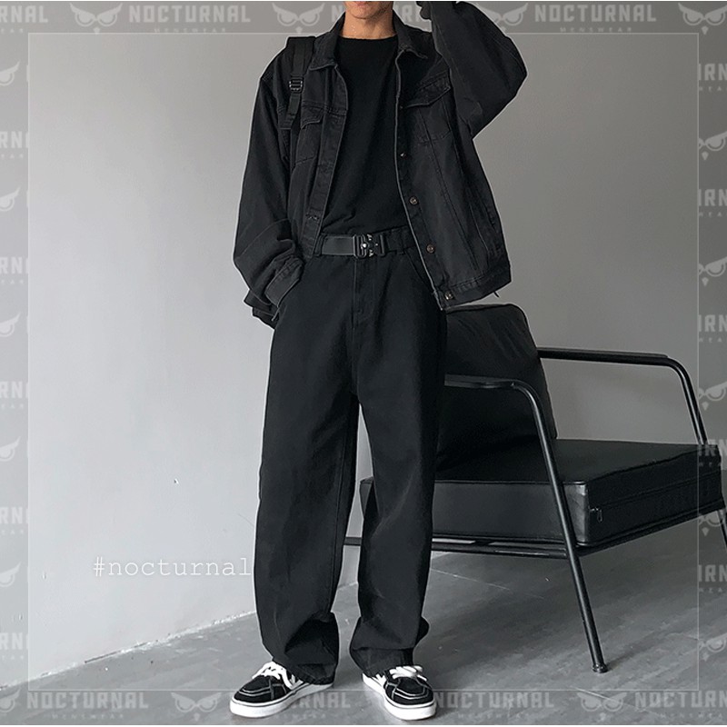 Quần Kaki Jeans Denim Trơn Loose-fit Basicblack Unisex Nocturnal | BigBuy360 - bigbuy360.vn