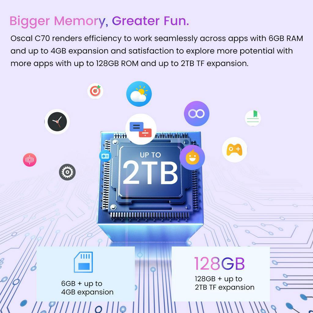 Điện thoại thông minh Blackview Oscal C70 màn hình 6.6 '' / 6GB RAM + 128GBROM
