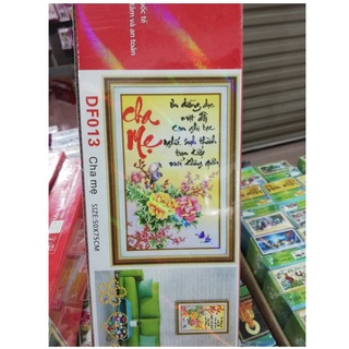 Tranh đính đá cha mẹ DF013 (KT: 50 x 75 cm)