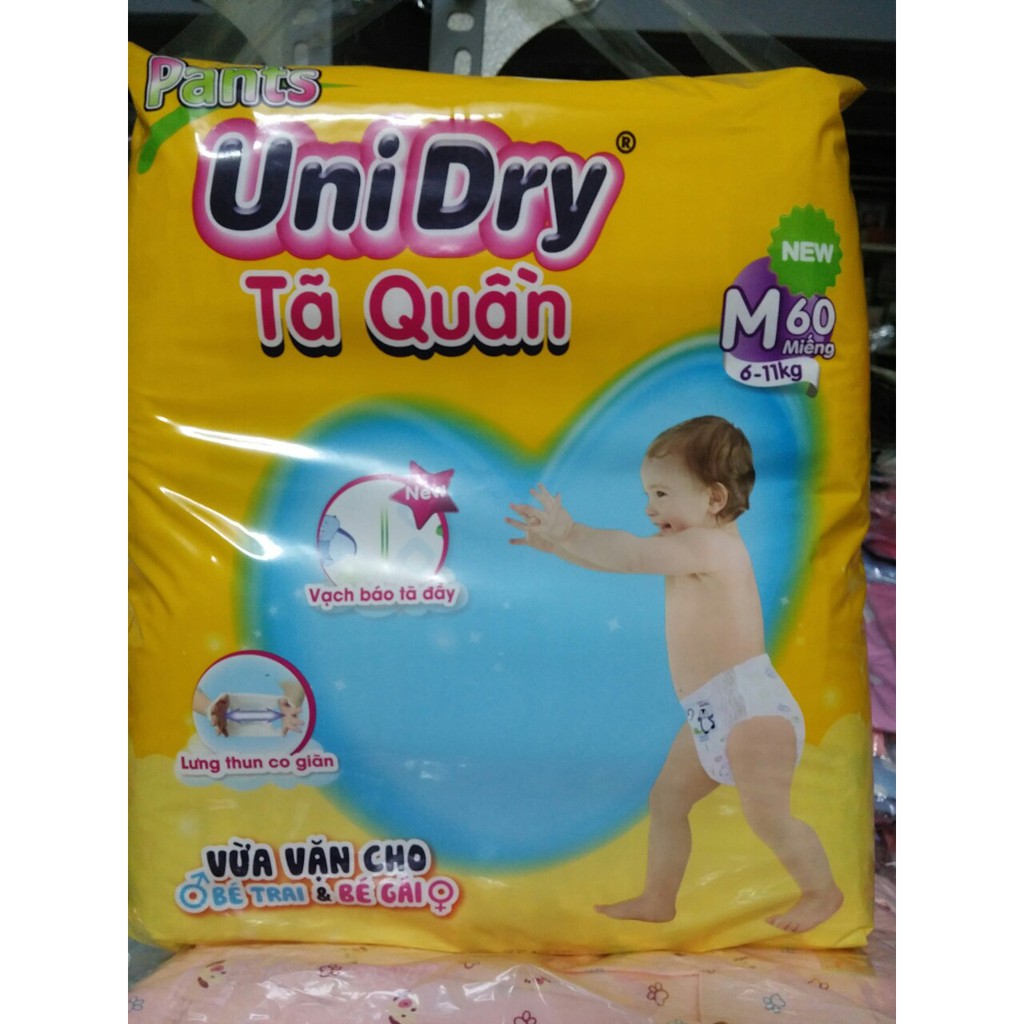 (Mẫu mới) Tã Quần UniDry sz M60/ L54/ XL48