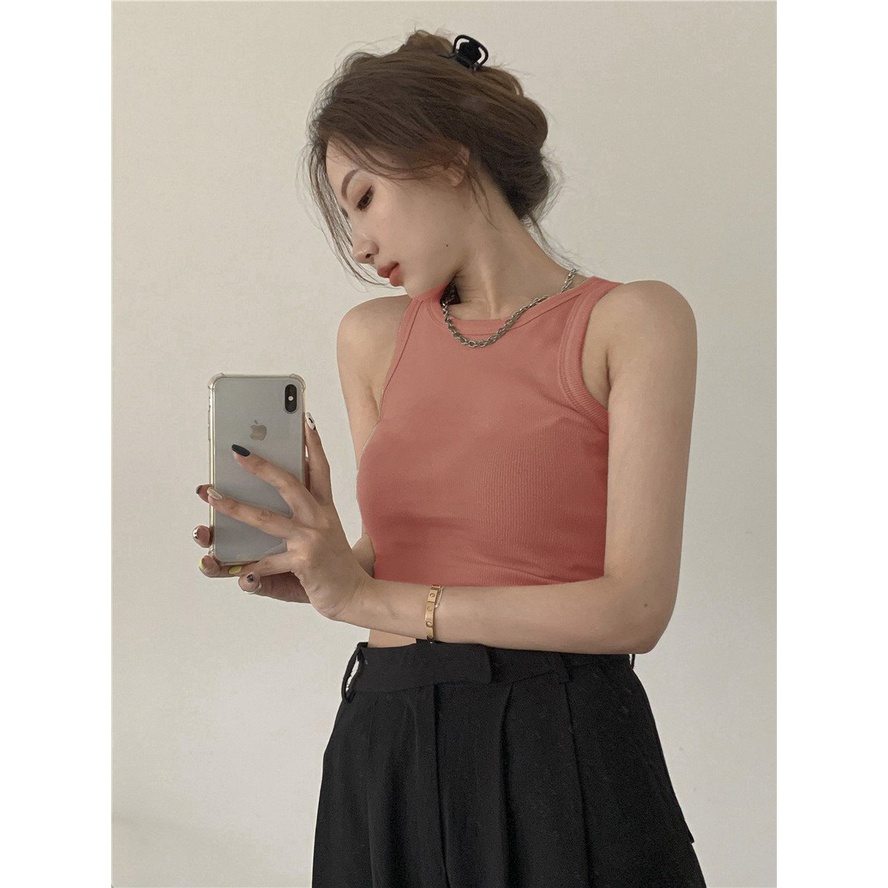 [C424] Áo croptop ba lỗ thun tăm 3 màu dáng croptop nữ - Phông trơn body dáng ôm co dãn cá tính ulzzang Wikishop
