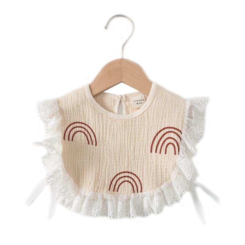 Yếm Cotton Cổ Lá Sen Họa Tiết Hoa Xinh Xắn Cho Bé