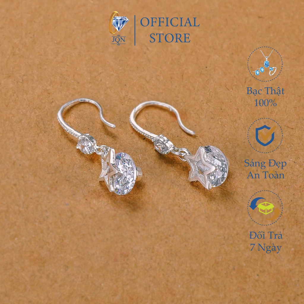 Khuyên Tai Bạc JQN Bông Tai Kẹp Dạng Móc T33