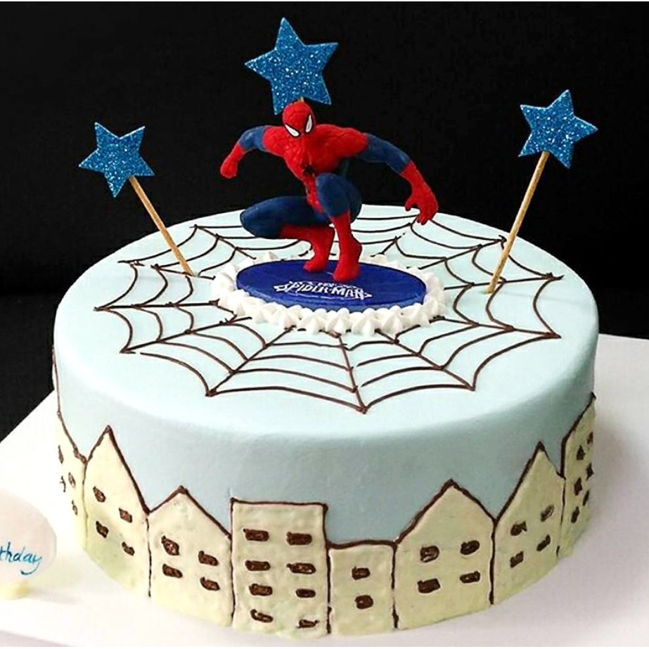 Bộ 7 mô hình siêu nhân người nhện Spider Man - trang trí bánh sinh nhật, topper cake