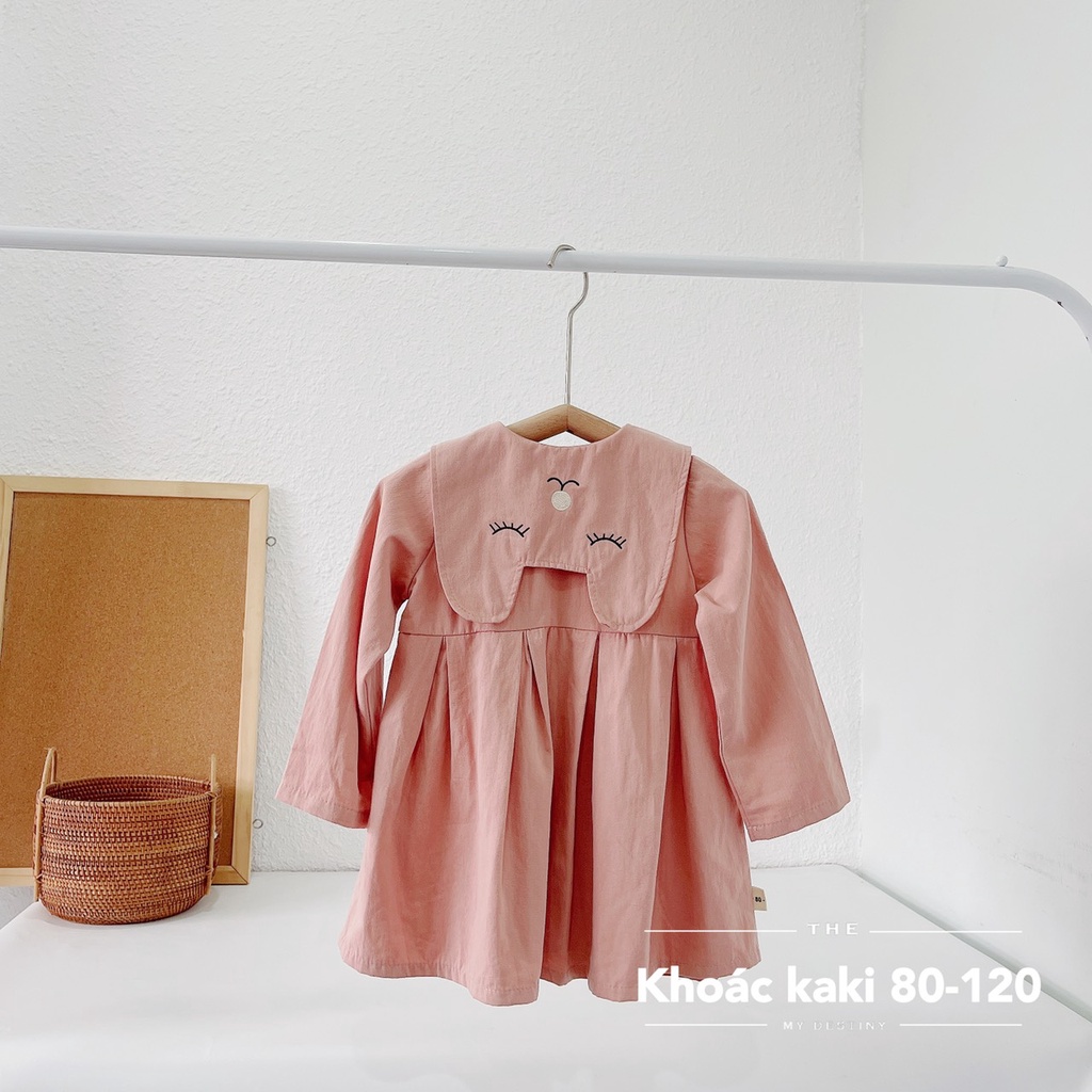 Áo khoác kaki dáng váy TAI MÈO cho bé gái 1-5 tuổi (Mã 230504)