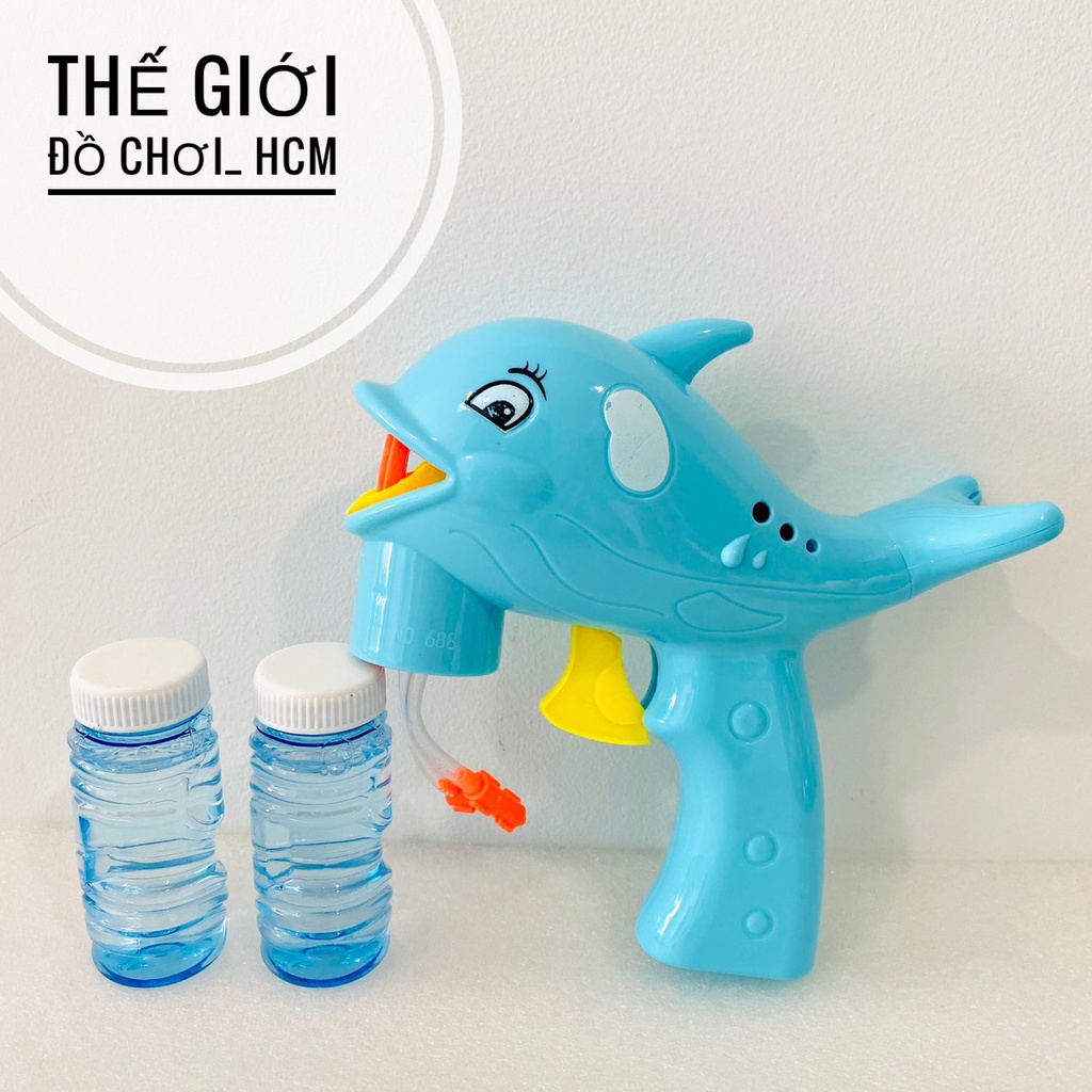 [HÌNH THẬT- CLIP THẬT] Đồ chơi trẻ em súng bắn bong bóng xà phòng hinh cá heo dễ thương dành cho bé gái, bé trai
