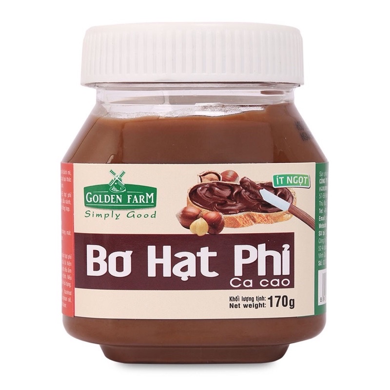 Bơ hạt phỉ cacao Golden Farm 170g(BC)