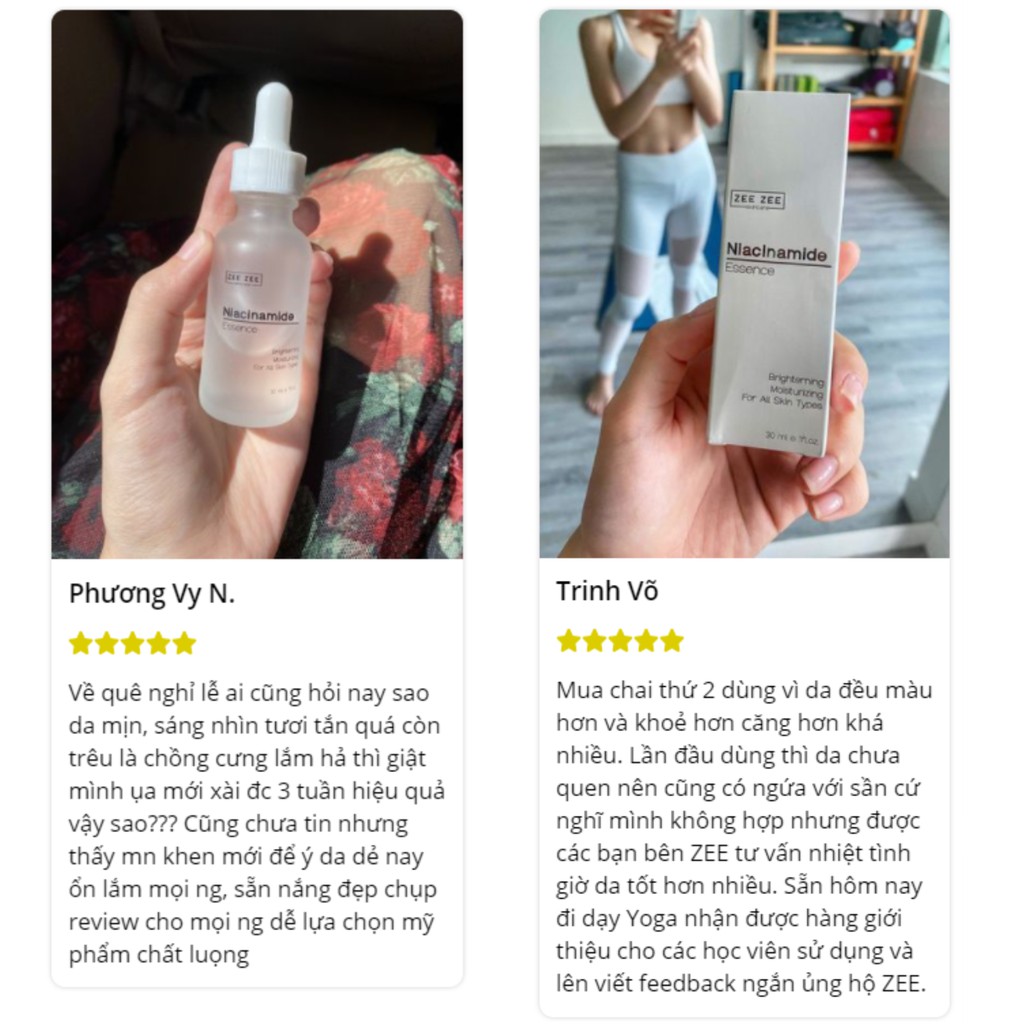 Bộ Đôi Dưỡng Sáng Trẻ Hóa Phục Hồi Da - Niacinamide Essence & Hyaluronic Acid Essence | ZEE Store Vietnam