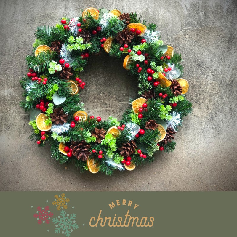 (Giá Tại Xưởng) Vòng Nguyệt Quế Noel Trang Trí Giáng Sinh, Decor Phòng Khách, Shop, Studio của Mê Thảo Flower