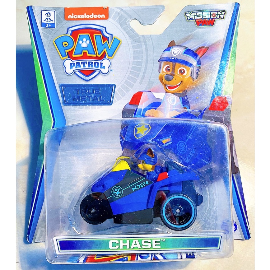 Xe chó cứu hộ Chase - Paw Patrol Full box - True Metal - Hàng chính hãng Spin Master - Hasbro