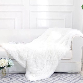 Thảm lông trắng lông ngắn 1mx 1.6m (lông thỏ mịn đẹp)