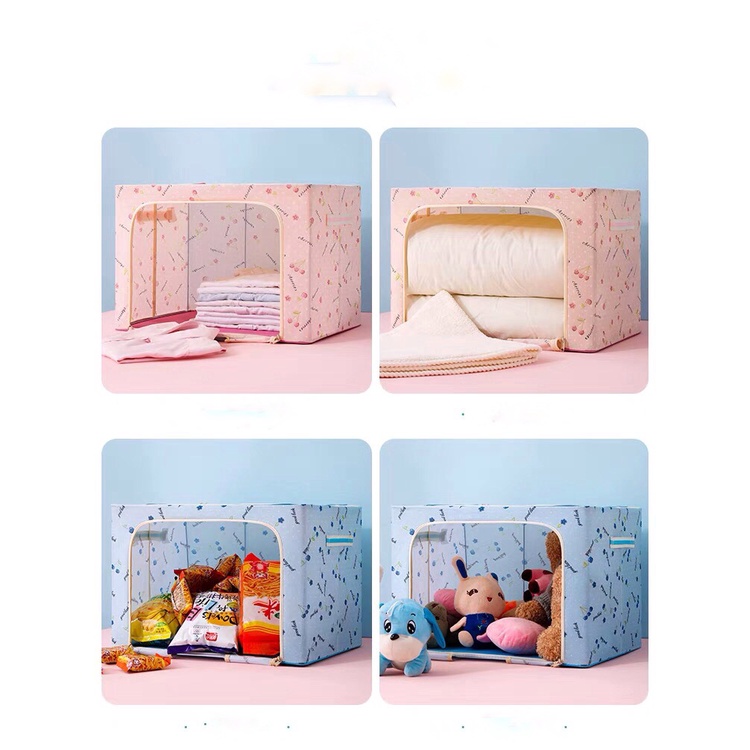 ❌Loại 1❌Hộp Đựng Quần Áo Chăn Màn Khung Thép Cao Cấp Loại To Tiện Lợi 66 Lit  88306 Shop Kho Tổng Vp88