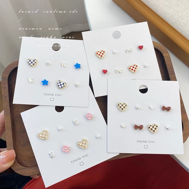 Set bông tai màu sắc dễ thương