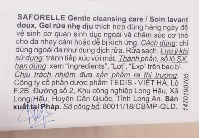 Dung dịch vệ sinh Saforelle 250ml Pháp