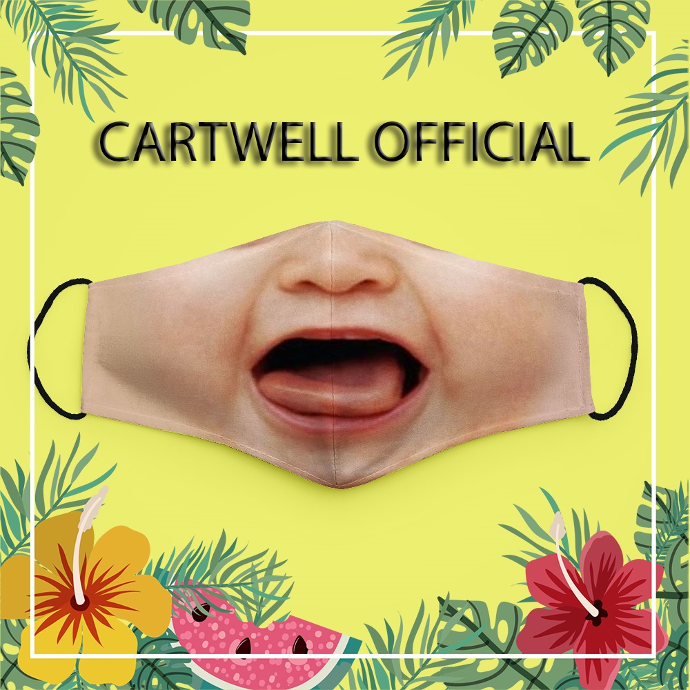 Khẩu trang mặc cười bựa dễ thương hề mặt cười trẻ em 4 CARTWELL bảo vệ toàn diện chống nắng phòng dịch bệnh vải cotton 1