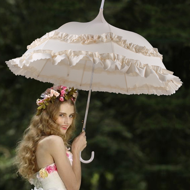 Dù Che Mưa Nắng Phối Ren Phong Cách lolita Châu Âu Cổ Điển