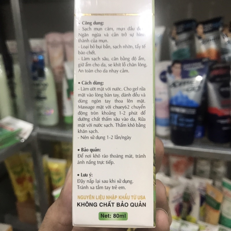 Gel Rửa Mặt WicBe Giảm Nhờn-Mụn-Trắng Da-Chống Lão Hoá 80ml