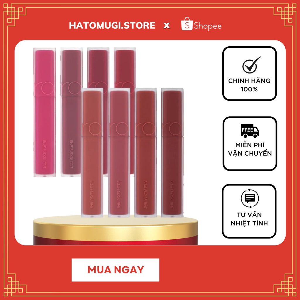 Son romand (New_Auth) Son Kem Siêu Lì, Lên Màu Chuẩn, Mịn Môi Hàn Quốc Romand Blur Fudge Tint 5g