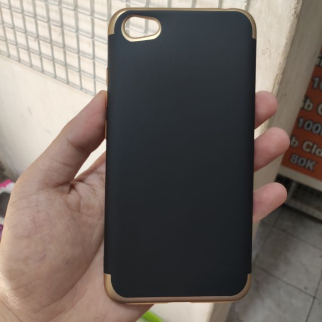 Ốp lưng cao cấp Xiaomi Redmi Note 5A silicone TPU màu trơn viền vàng