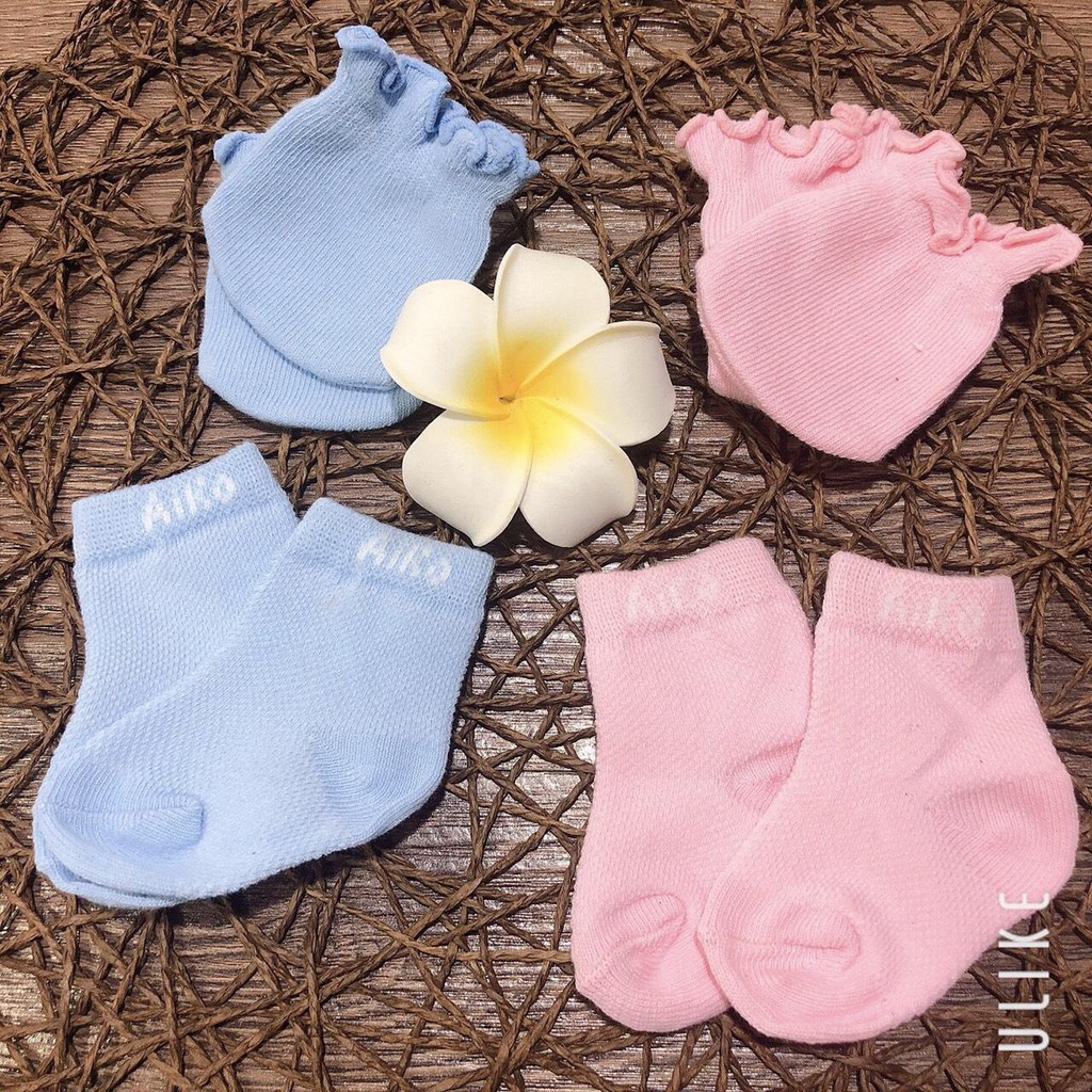 Sét Bao Tay Bao Chân Len Cho Bé Sơ Sinh - 5 Tháng Dòng Cao Cấp Đẹp, Mịn