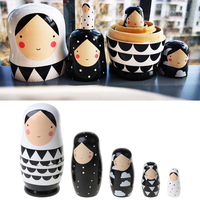 Bộ 5 Búp Bê Nga Matryoshka Bằng Gỗ