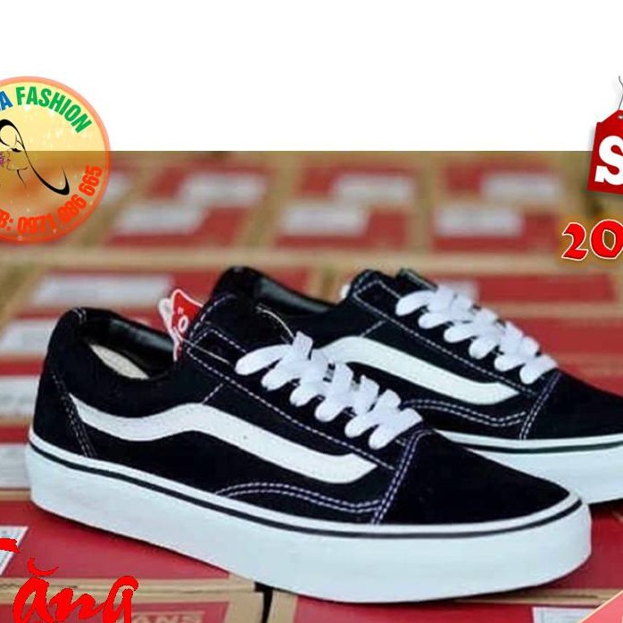 Giày Vanz old skool thấp cổ Đen trắng