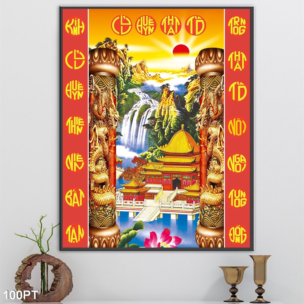 Tranh Vải Lụa 3D Cửu Huyền Thất Tổ