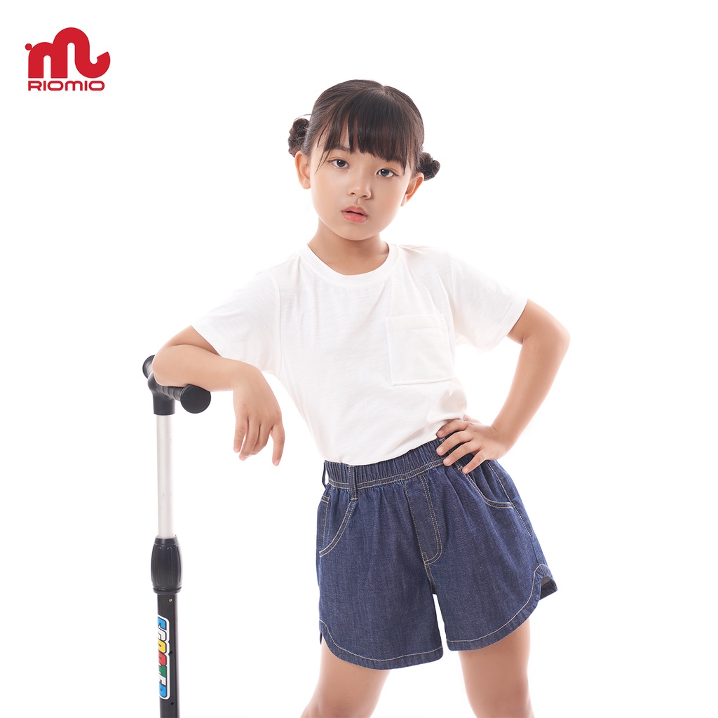 Quần short jeans cao cấp Riomio cho bé gái 𝐑𝗼𝐱𝐚𝐧𝐚 gấu lượn cong, cá tính siêu xinh 100% cotton USA - RO079