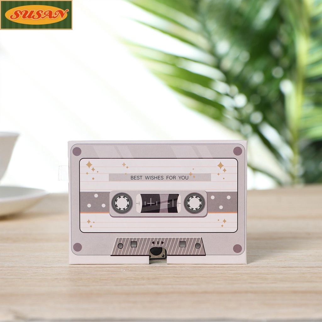 Thiệp ghi âm tạo hiệu ứng âm thanh hình băng cassette DIY độc đáo