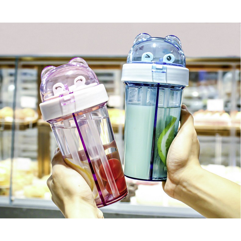 Cốc nước chia 2 ngăn hình gấu loại đẹp