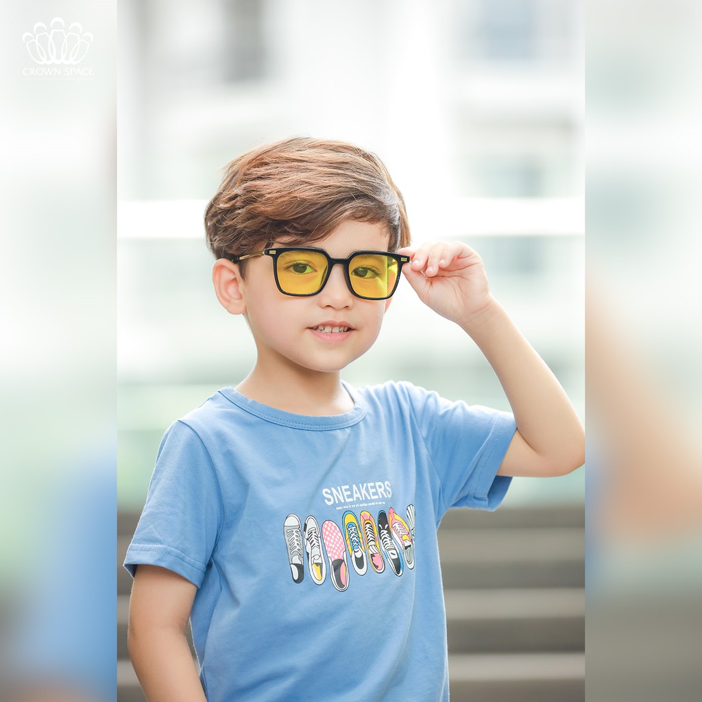 Áo Phông Bé Trai Chính Hãng Crown Space  Fashion CKBS2111108 TShirt Vải Cotton Thoáng Mát Từ Size 1-5 3 Màu