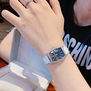 Đồng Hồ Davena Nữ Dây Da trắng 30mm Silver