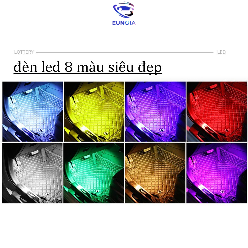Đèn gầm ghế ô tô xe hơi bộ 4 dải led 9 LED đổi màu - phụ kiện đồ chơi ô tô xe hơi EUNOIA