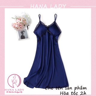 Váy ngủ lụa phối ren cao cấp, váy ngủ VN454