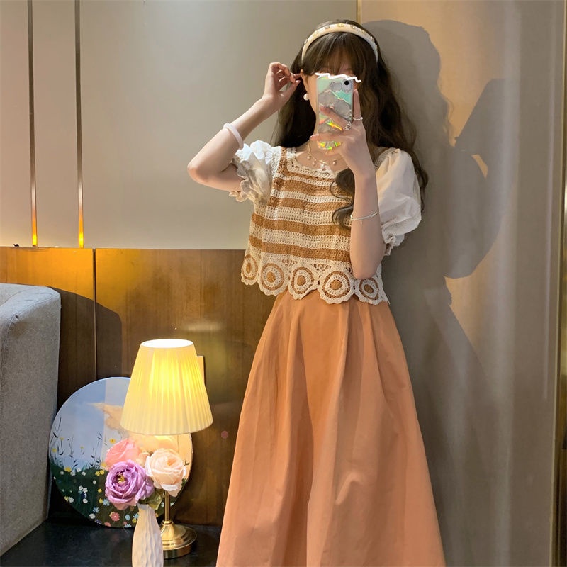 Bộ Áo + Chân Váy Thời Trang Mùa Hè Pháp 2022 Dành Cho Nữ