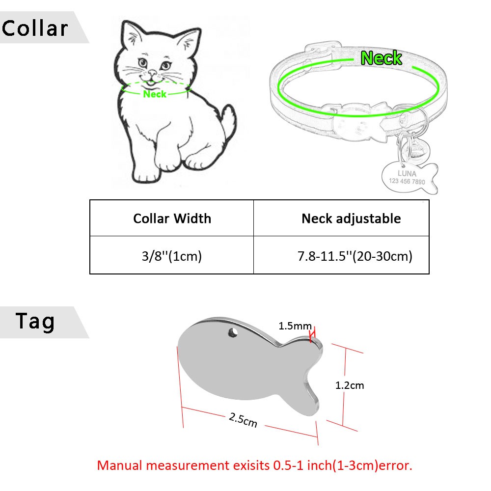 Vòng cổ vải ni lông phản quang chạm khắc tên tiện lợi cho mèo cưng