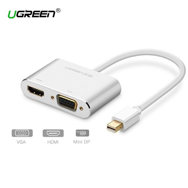 [Mã 159ELSALE hoàn 7% đơn 300K] Cáp chuyển thunderbolt sang HDMI + VGA chính hãng Ugreen (Bảo hành 18 tháng)