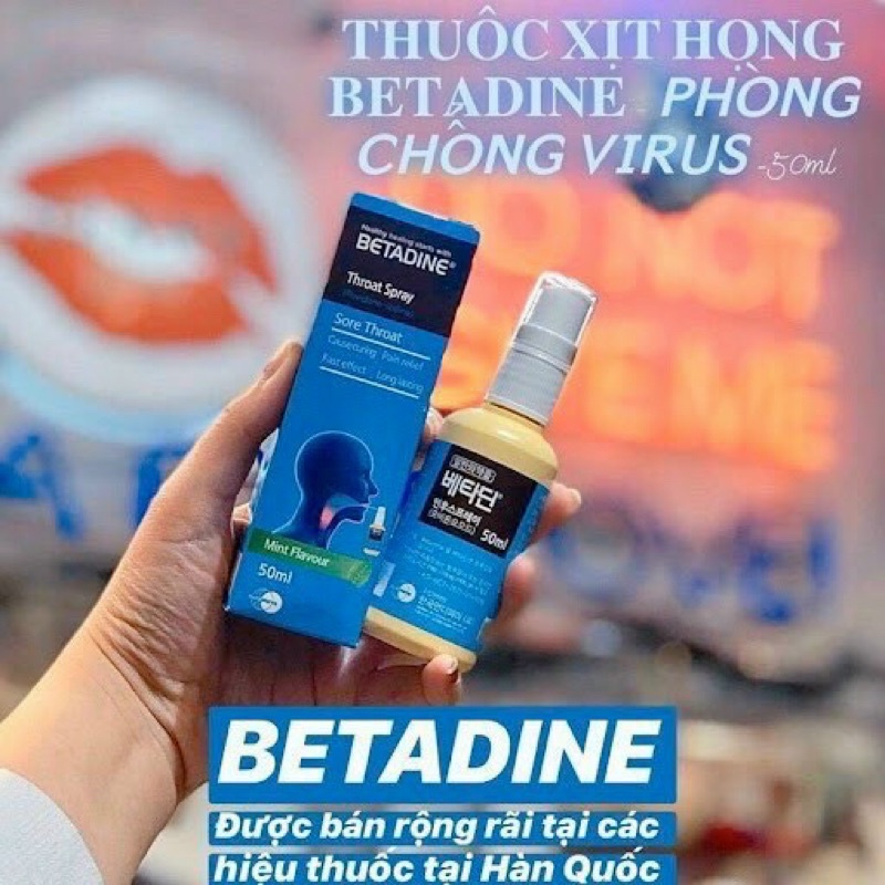 Xịt sát khuẩn miệng và cổ họng Betadine Nội Địa Hàn Quốc chính hãng 50ml