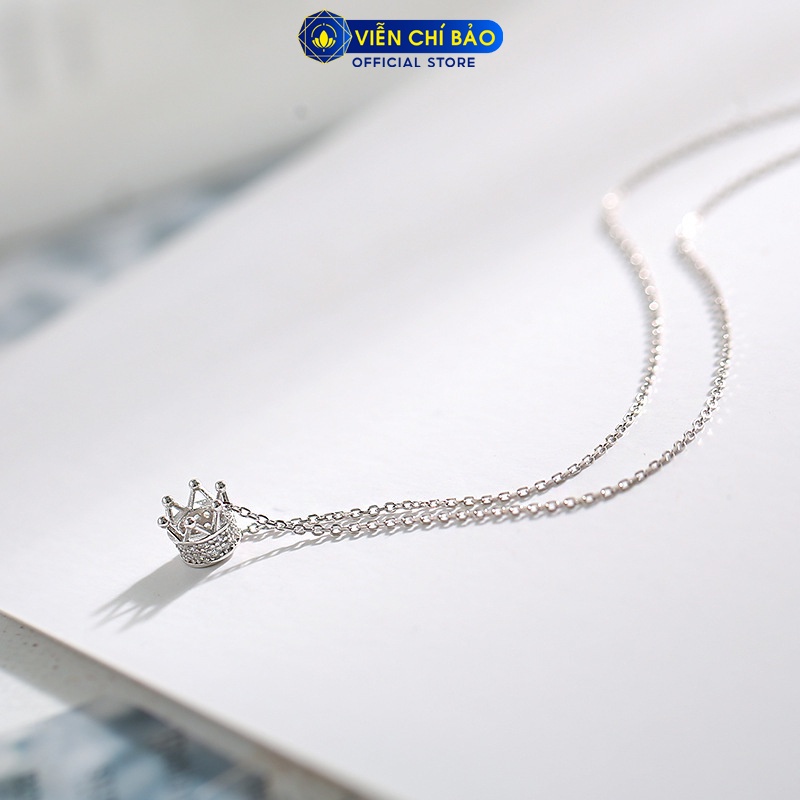 Dây chuyền bạc nữ mặt vương miện chất liệu bạc Ý 925 thời trang phụ kiện trang sức Viễn Chí Bảo D400427