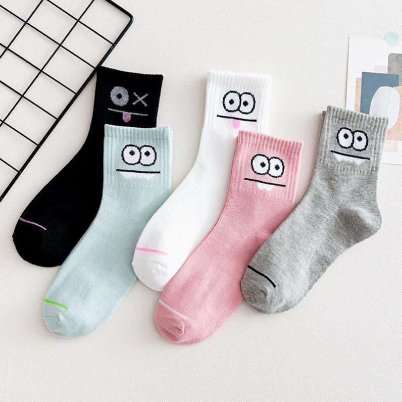 Tất nữ cao cổ in hình Blink mặt người cute TN01 (1 đôi)