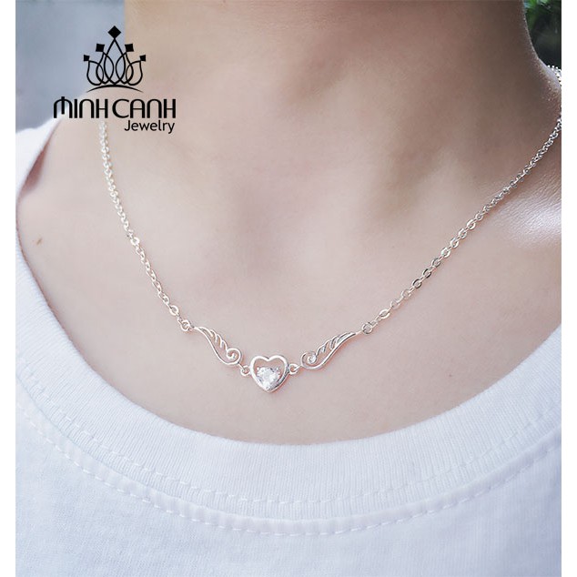 Dây Chuyền Bạc Trái Tim Đôi Cánh Thiên Thần - Minh Canh Jewelry
