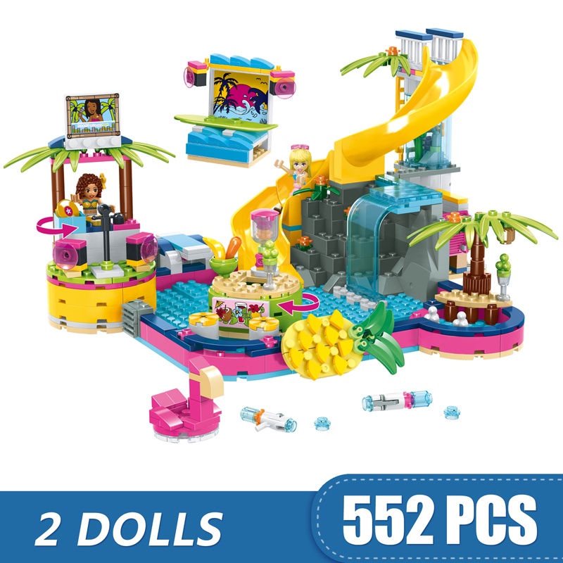 Bộ 552 Khối Lego Lắp Ráp Mô Hình Tiệc Bể bơi Andrea Vui Nhộn Cho Bé