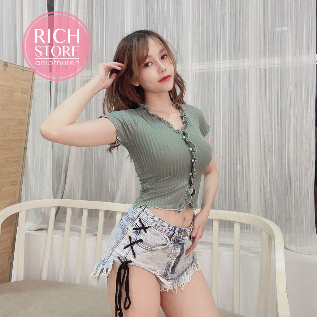 Áo croptop Jennie 4 màu RICH STORE CRT70